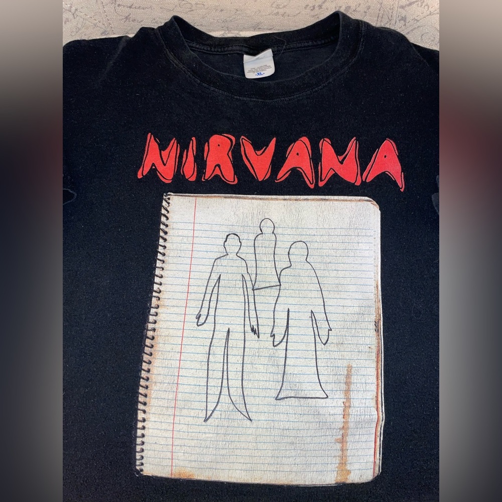 Vintage 2003 Nirvana ghost notebook t-shirt